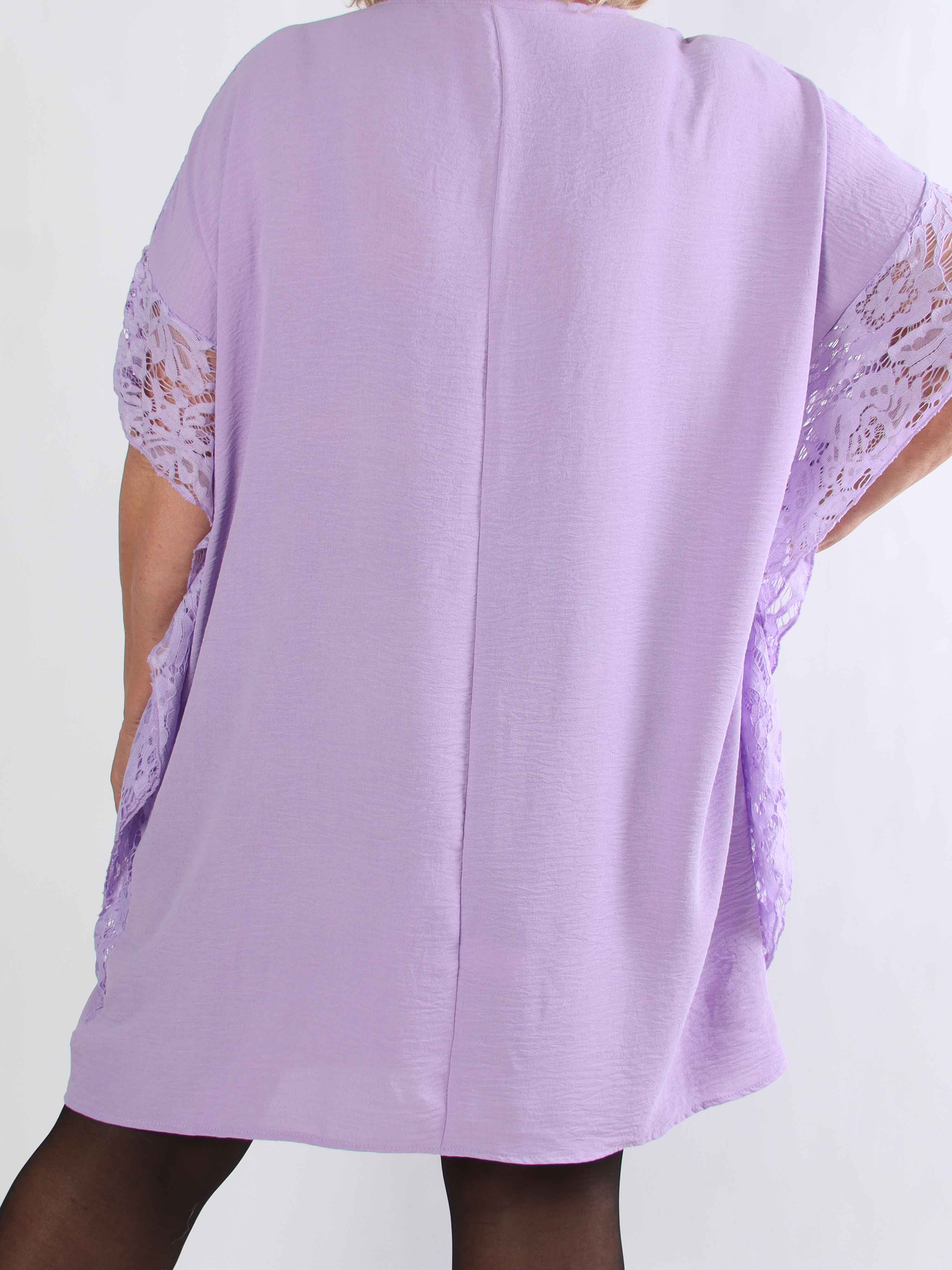 Frazzine - Plus size kjole i løs pasform med blondekant